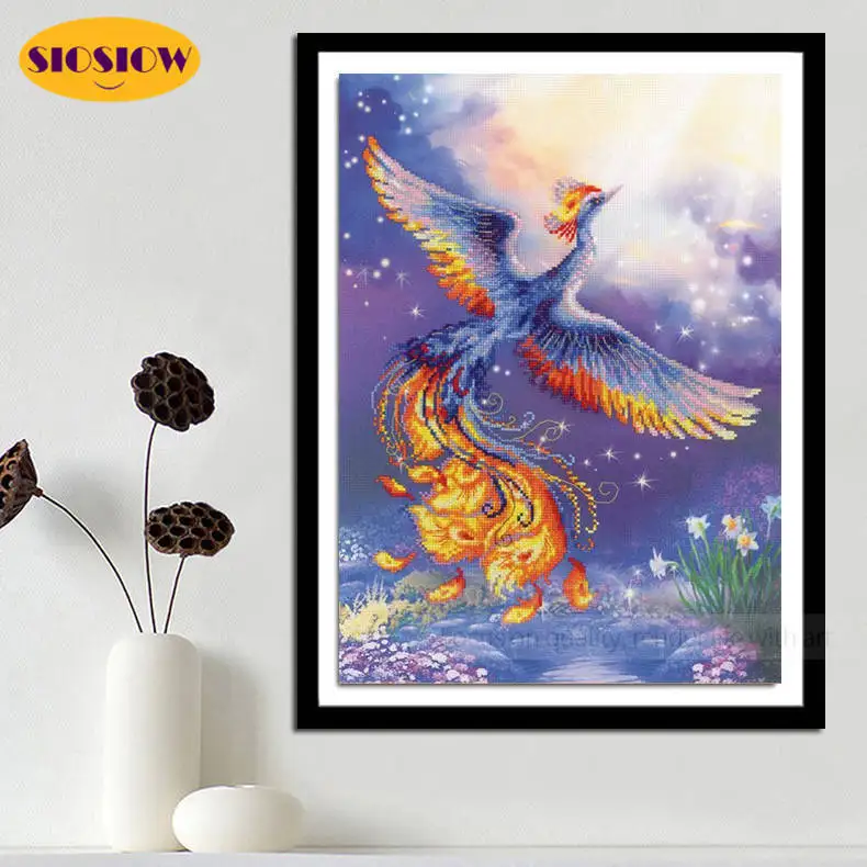 Алмазная 5d картина с Фениксом Набор для творчества квадратная Мозаика из страз