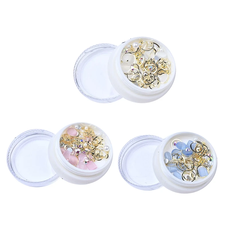 

X7JA Nail Rhinestone for Nails Small Irregular Beads 3D Nail Art Decoration In Wheel