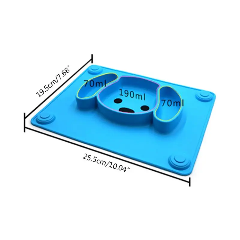 

Toddler Baby Silicone Suction Placemat Child Feeding Non Slip Plate Easy Clean NEW