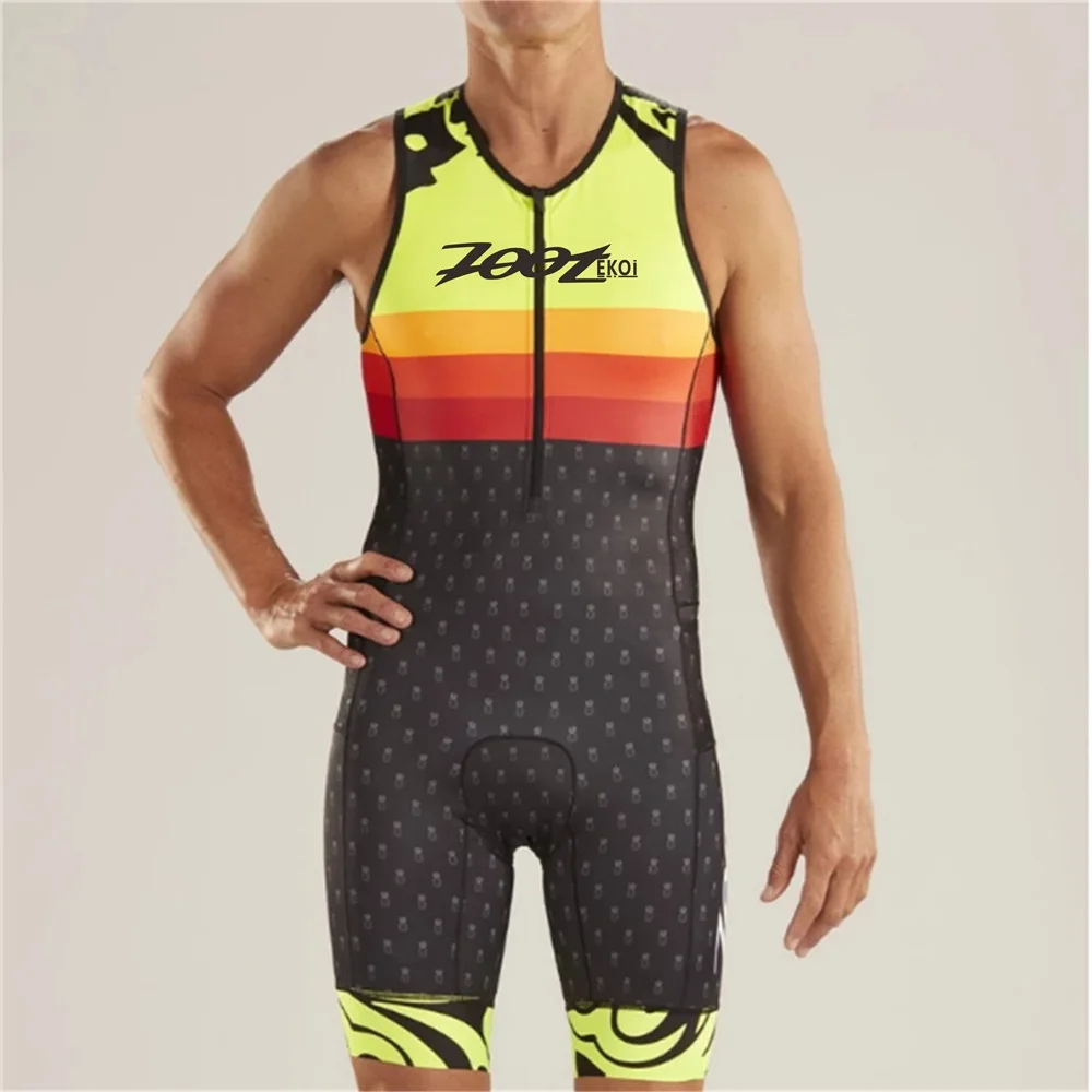 Новинка 2020 ZOOTEKOI Триатлон без рукавов skinsuit Мужская компрессионная Спортивная