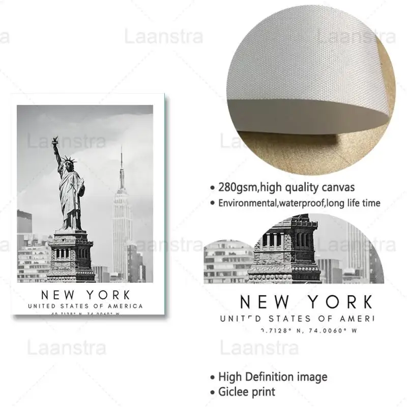 

Black White Canvas Painting Europe City Landscape Paris Sydney New York Rome Nordic Style Posters and Prints Wall Art Home Decor