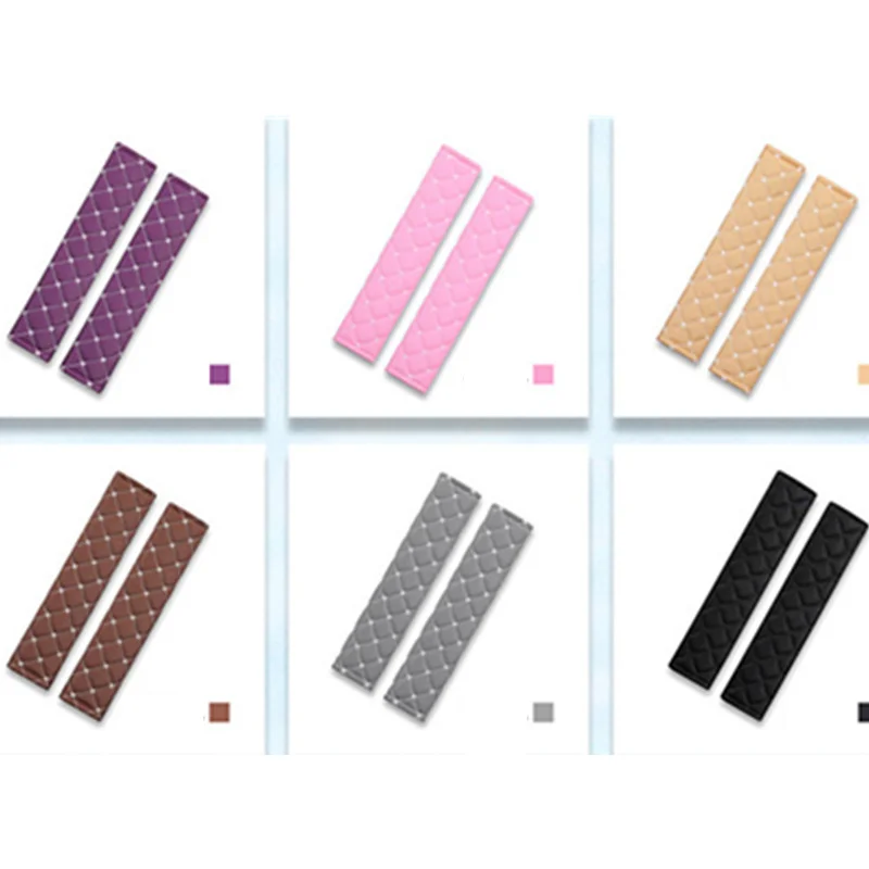 

2 Pcs Universal Car Safety Strap Covers Auto Shoulder Protector Decoration Seat Belt Cover 6 Colors Automobiles Supplies