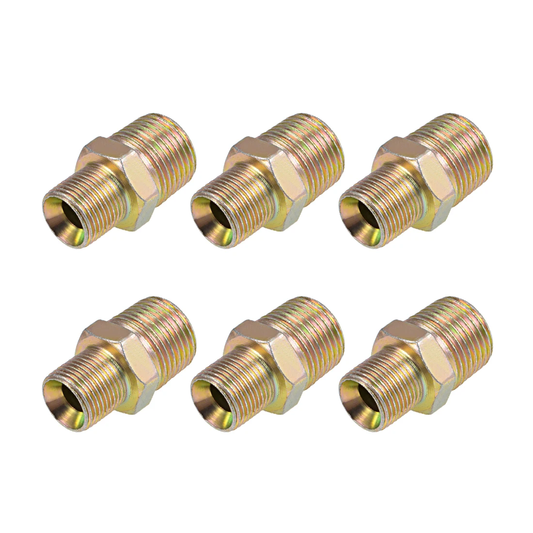 

uxcell Reducing Pipe Fitting - Reducer Hex Nipple - 1/2 X 3/8 BSP Male Connector Zinc Finish Plating 6Pcs
