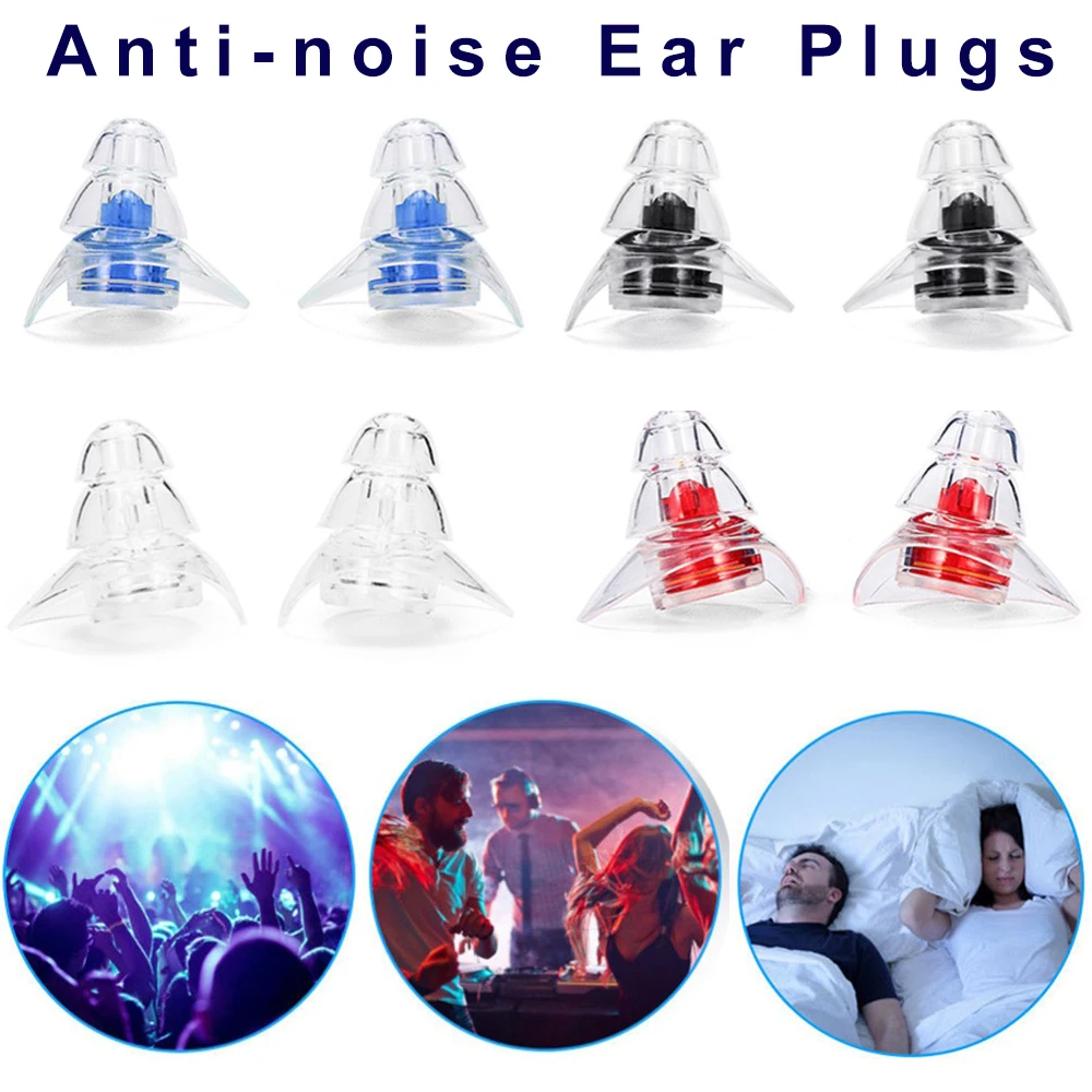 

Soft Silicone Ear Plugs Noise Reduction Ear Protection Reusable Professional Music Earplugs For Sleep DJ Bar Bands Sport W/ Case