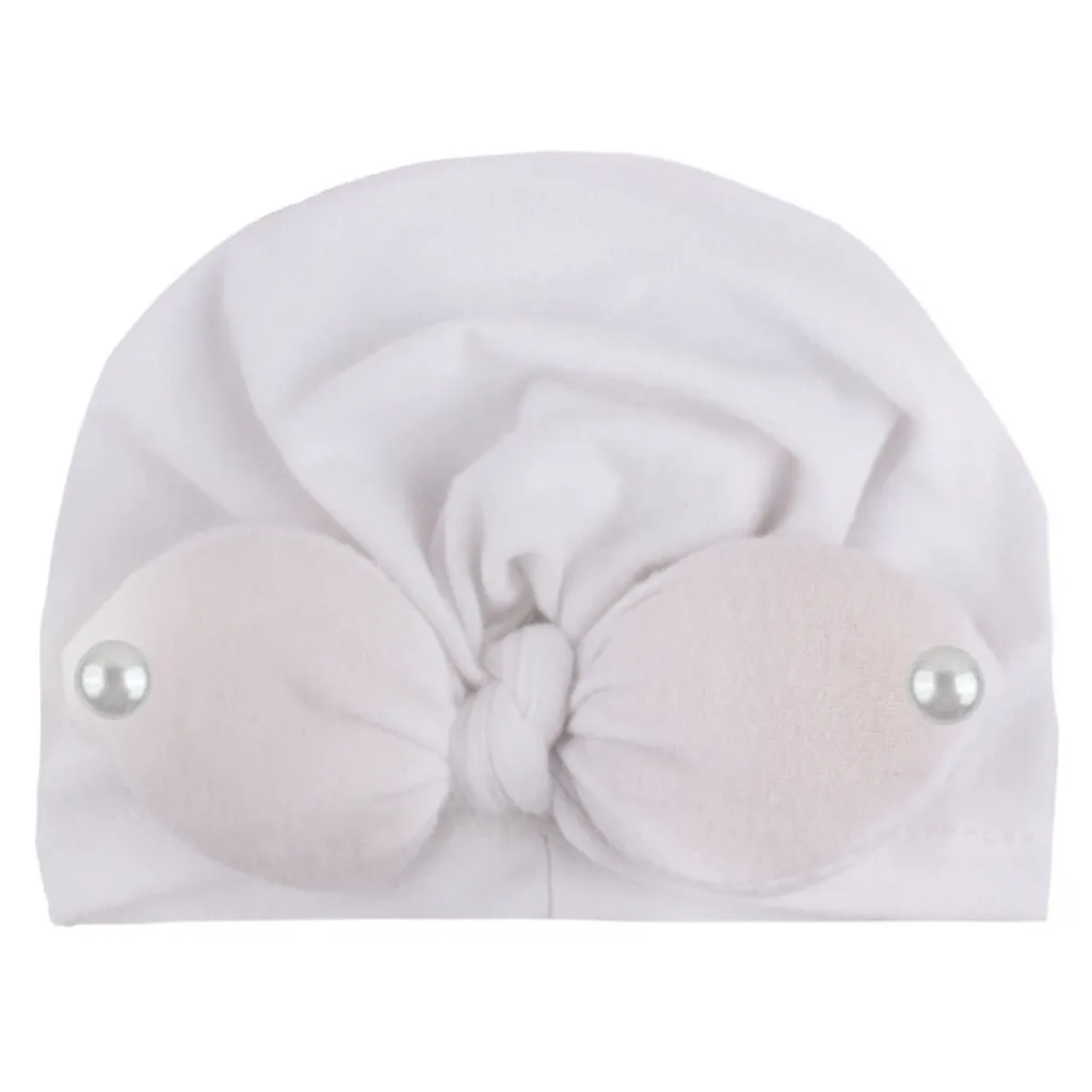 Однотонная шапка с галстуком-бабочкой для новорожденных мальчиков и девочек