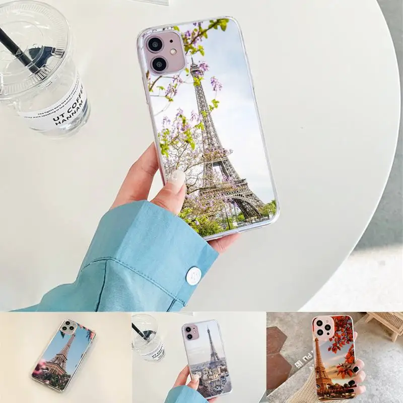 

ins romance rose tower Phone Case for iPhone xiaomi redmi 7 8 9 11 12 10 S X XS XR MINI Pro Max Plus laser Transparent