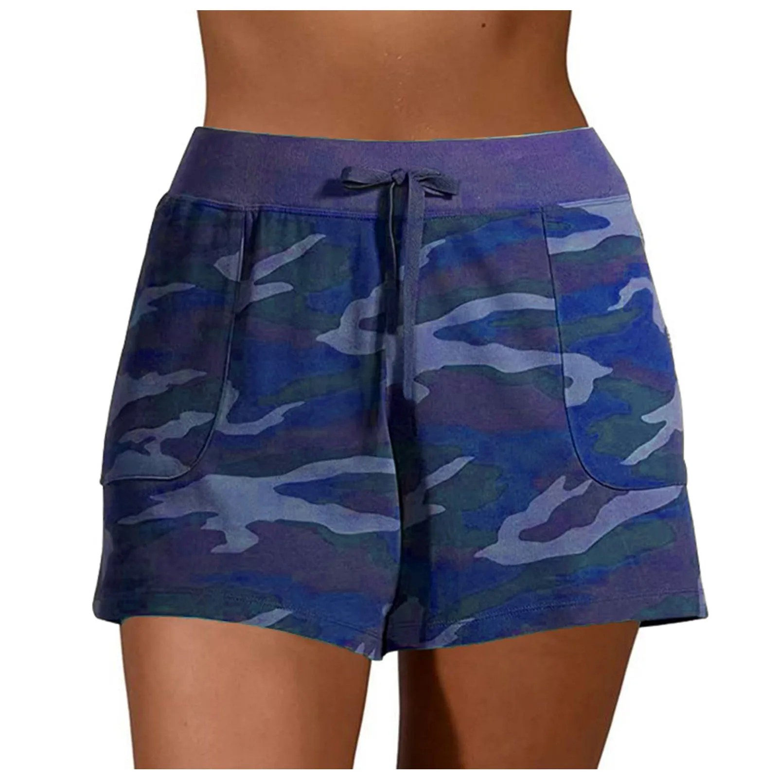 

Women's Loose Camouflage Print Lace Up Sports Fitness Yoga All Match Shorts Camouflage sports Fitness Shorts