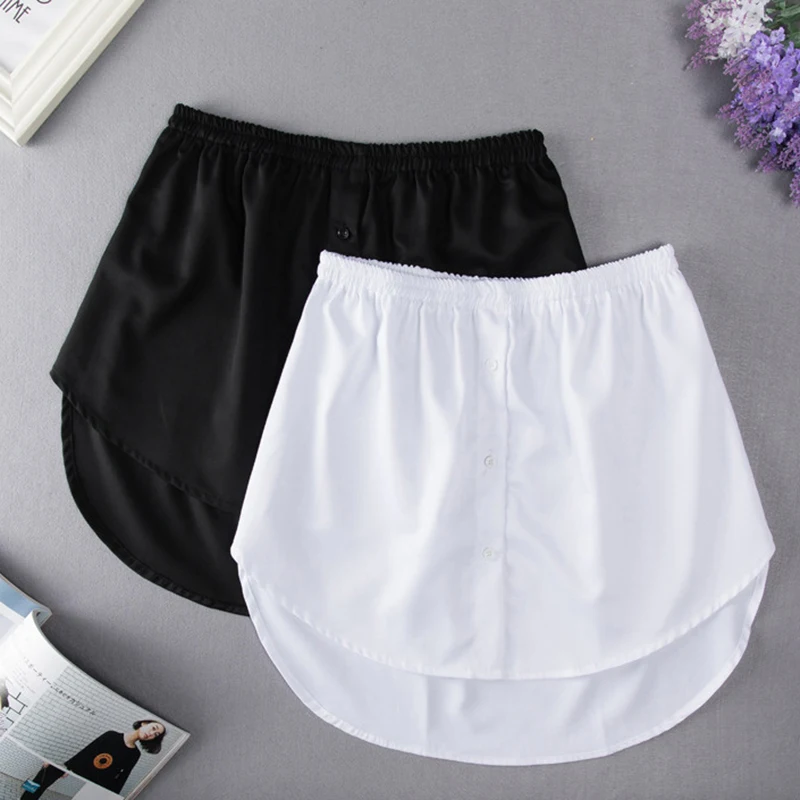 2023 New Fashion Women Fake False Shirt Tail Blouse Hem Cotton Detachable Underskirt Skirt UK Shirt Skirt