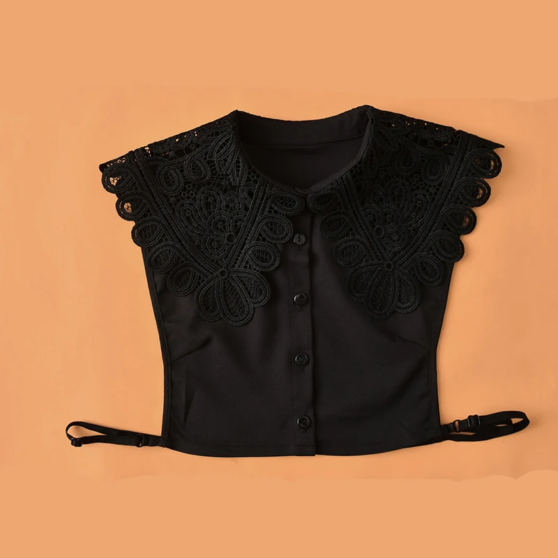 

Fashion Shirt Fake Collar for Women False Collars Embroidery Floral Lace Lapel Blouse Detachable Collars Decorative Shawl