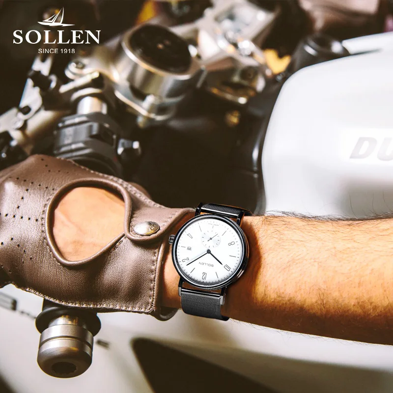 

Men Watch SOLLEN Brand Relogio Masculino Business Watches for Men Ultra Slim Style JAPAN Movement Watch Male Wristwatches 9045