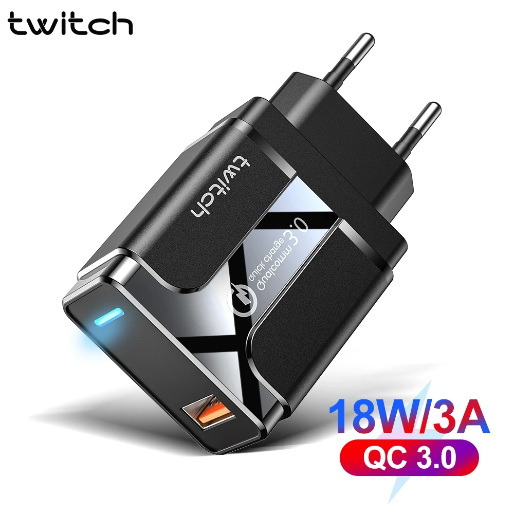 Twitch usb портами и светодиодным индикатором зарядное устройство Quick Charge 3 0 QC 4 для