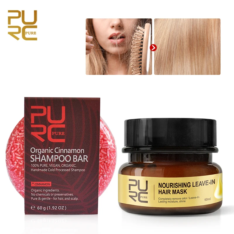 PURC Organic Natural plant extract Cinnamon Shampoo Bar Prevent hair loss and make hair shiny Leave-In Hair Mask