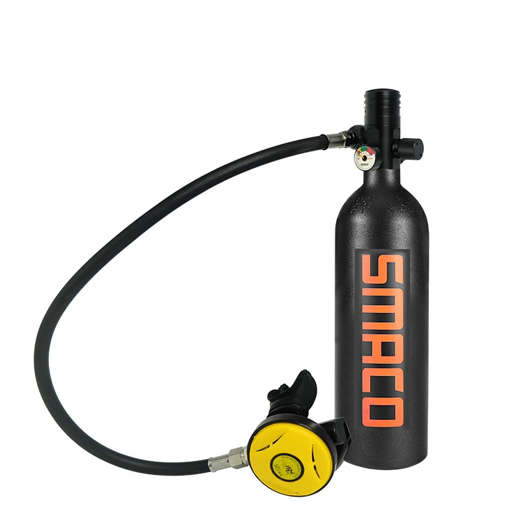 Pure black NEW SMACO Diving Equipment S400plus Underwater Respirator 1L Diving Oxygen Bottle Swimming Equipment - Цвет: Pure black