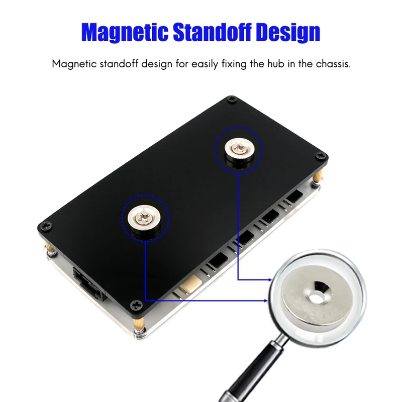 

Chassis CPU Fan 10 Way 12V 3/4 Pin PWM Fan Hub Controller with PMMA Case and Magnetic Standoff Power From SATA Power