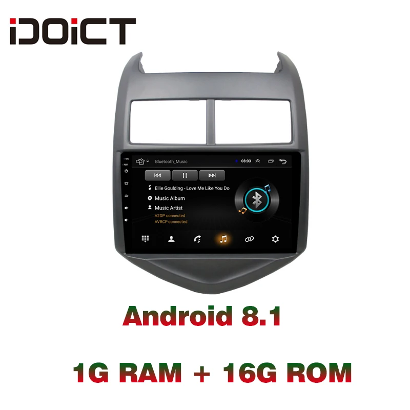 Автомобильный DVD плеер IDOICT Android 8 1 GPS навигация мультимедийный для Chevrolet Aveo 2011 2013