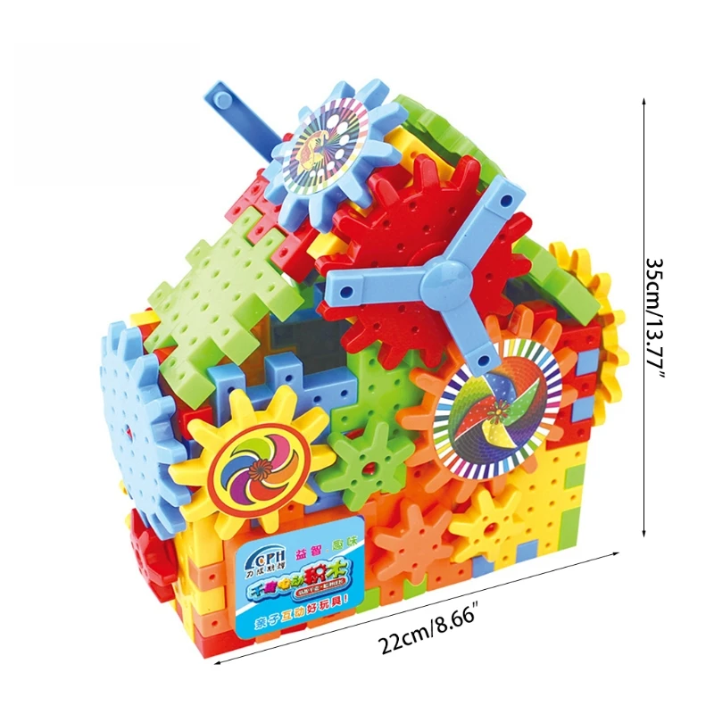 

Electric Gear Building Block Set Learning Building Blocks Electric Rotating Gear Toy 82 Piece Set