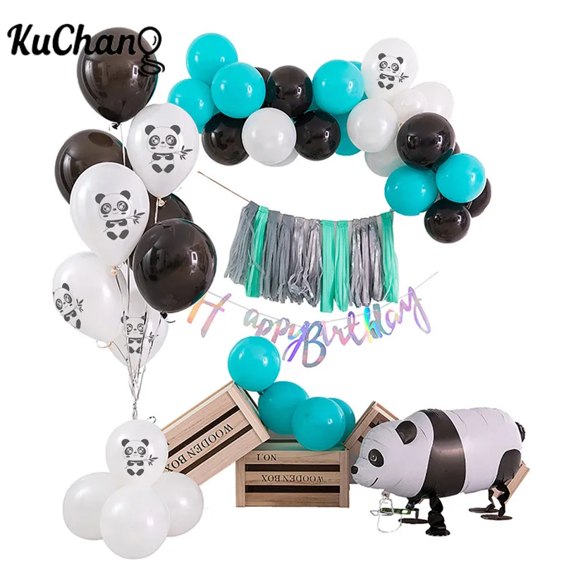 Мультяшная панда искусственные украшения одноразовая посуда для детей и девочек