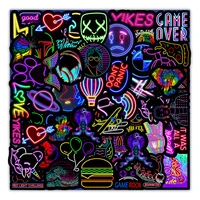 1050 pcs cartoon neon light stickers car guitar motorcycle luggage suitcase diy classic toy decal sticker for kid