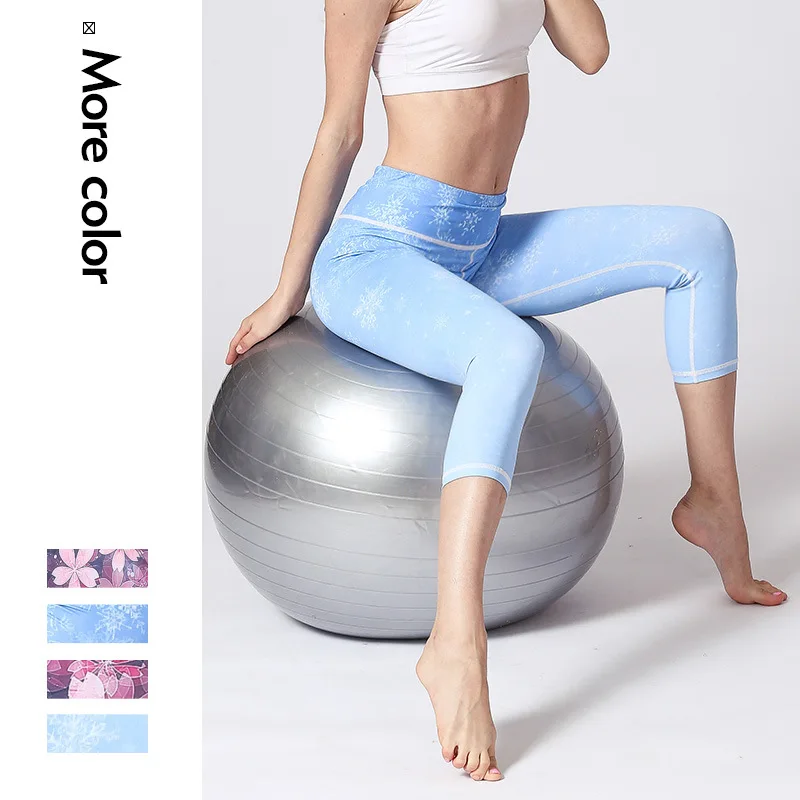 

2021 yoga pants women's quick-drying breathable printed pants 7 tights outdoor