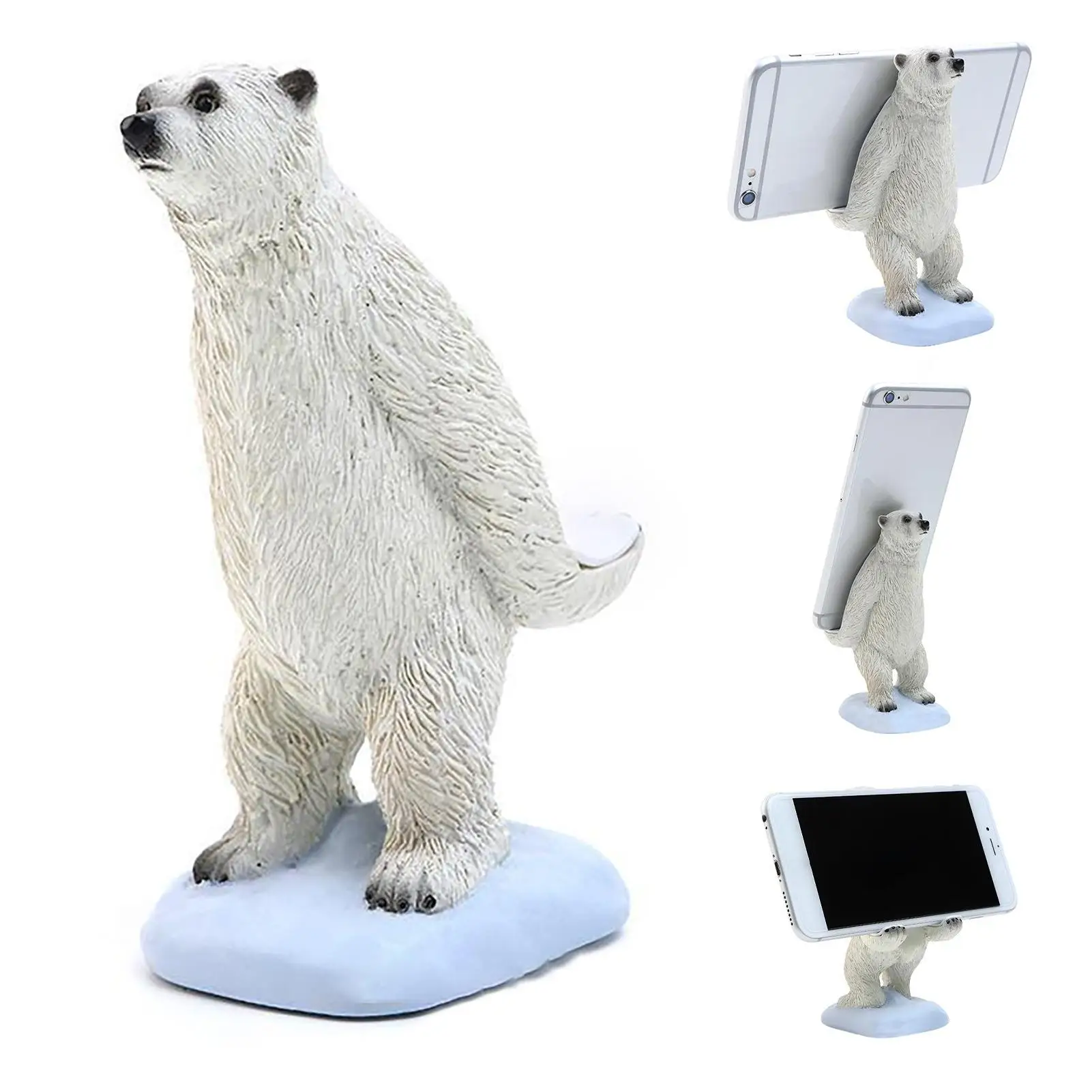 Милый белый медведь держатель телефона Настольный мобильный телефон Поддержка