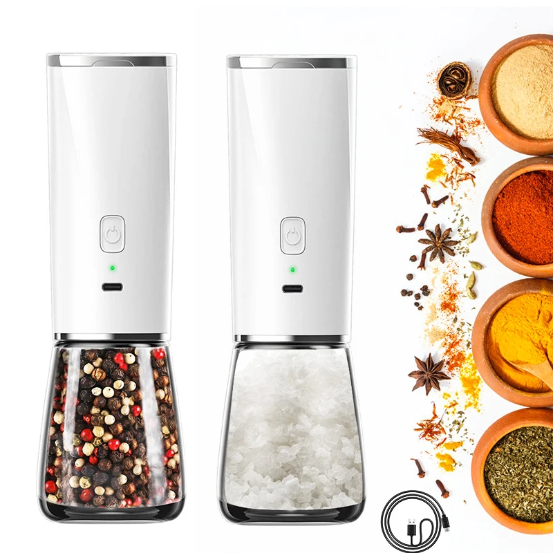 

Electric Automatic Mill Pepper And Salt Grinder USB Charging Spice Salt Pepper High Capacity Grinder Adjustable Coarseness Mill