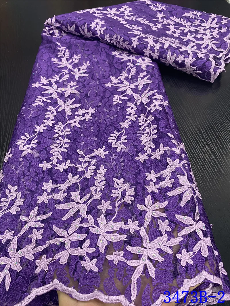 

NIAI африканская вышивка тюль кружевная ткань 2020 Высокое качество Французский молочный шелк кружевная ткань для женщин платье XY3473B-1