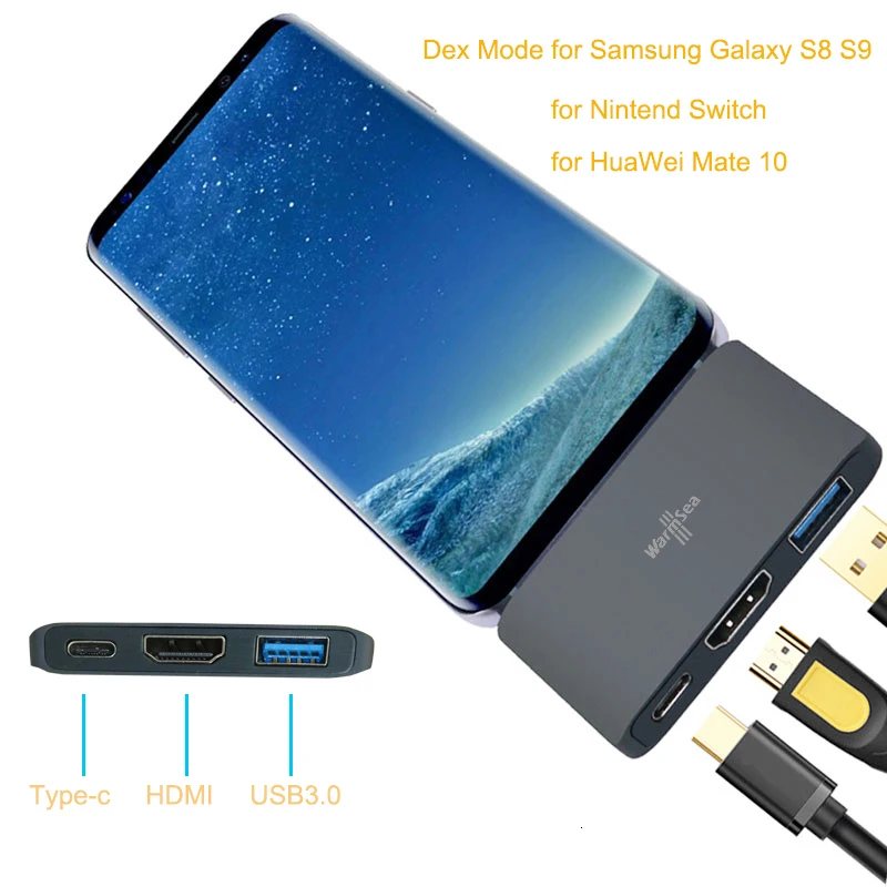Концентратор USB type C для HDMI 4k Поддержка режима Dex для samsung Galaxy S8 S9 rend переключатель с PD USB 3,0 концентратор для Macbook Pro type-C