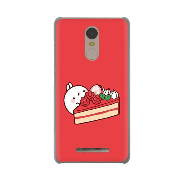 EWAU kawaii чай с Molang кекс жесткий чехол для телефона для Xiaomi Redmi Note 4 4X5 6 7 8 pro 5A Prime