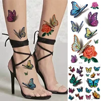 waterproof temporary tattoo stickers butterfly flowers wrist and ankle lovely flash body art female tatoo sticker