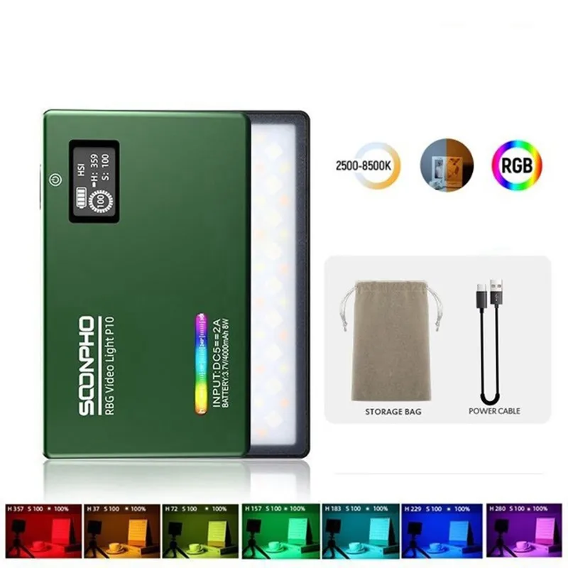 Sonopho P10 Светодиодные огни RGB лампа Фотографическое освещение для фотостудии Свет