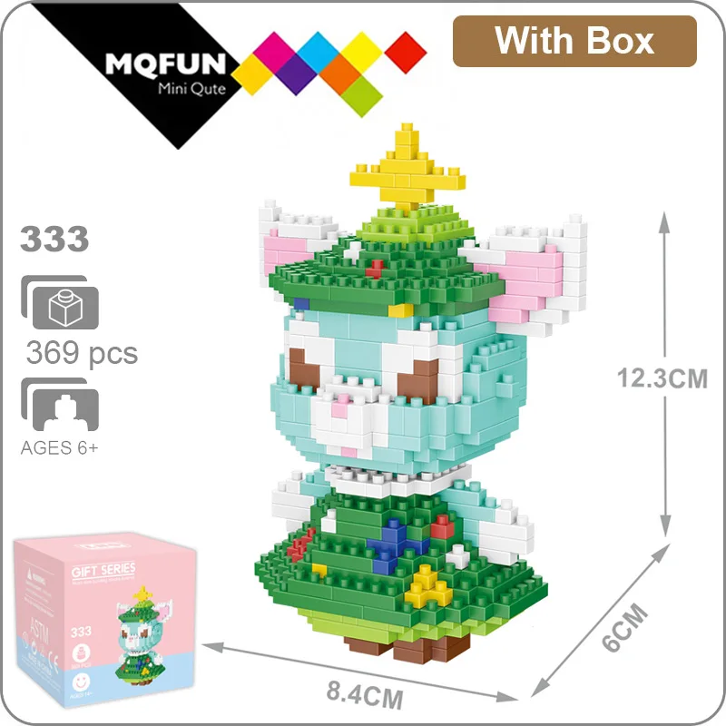 

LNO cartoon Merry Christmas rabbit Santa Claus Elk DIY Model Building Blocks bricks Gift educational Toys for Children Xmas