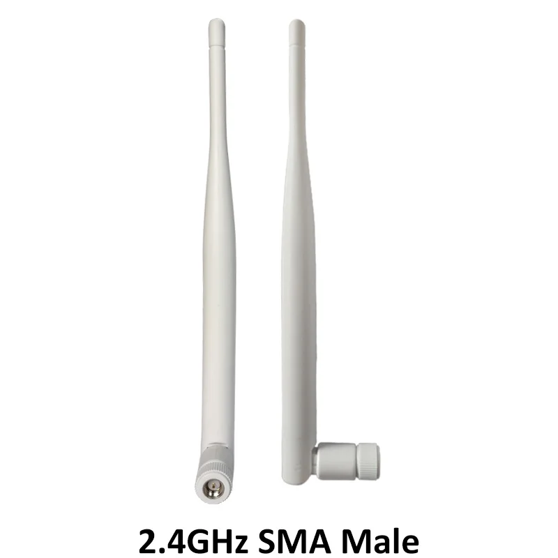 GRANDWISDOM 5pcs 2.4G antenna 5dbi sma male wlan wifi 2.4ghz antene IPX ipex 1 SMA female pigtail Extension Cable iot antena