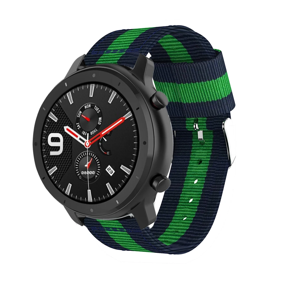 Для Amazfit GTR 47 мм ремешок нейлоновый тканый 22 мм ремешок для часов браслет для huawei GT ремешок для часов Amazfit Pace/Stratos 2 2S