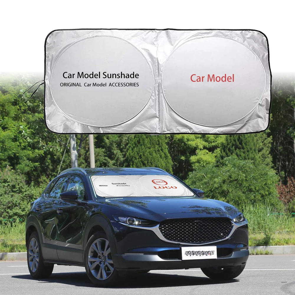 Для Mazda Логотип Эмблема лобового стекла автомобиля солнцезащитный козырек
