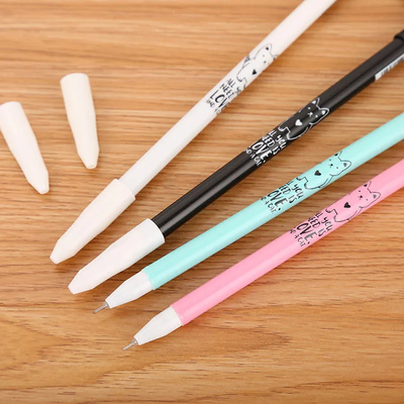 1pcs Rabbit Fan Kawaii Pen 0.5mm Novelty Stationery Gel Student Black Pens Cute Office School Supplies |