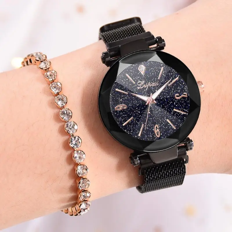 New Brand Luxury Women Watches Ladies Magnetic Starry Sky Clock 2019 Fashion Diamond Female Quartz Wristwatches Relogio Feminino | Наручные