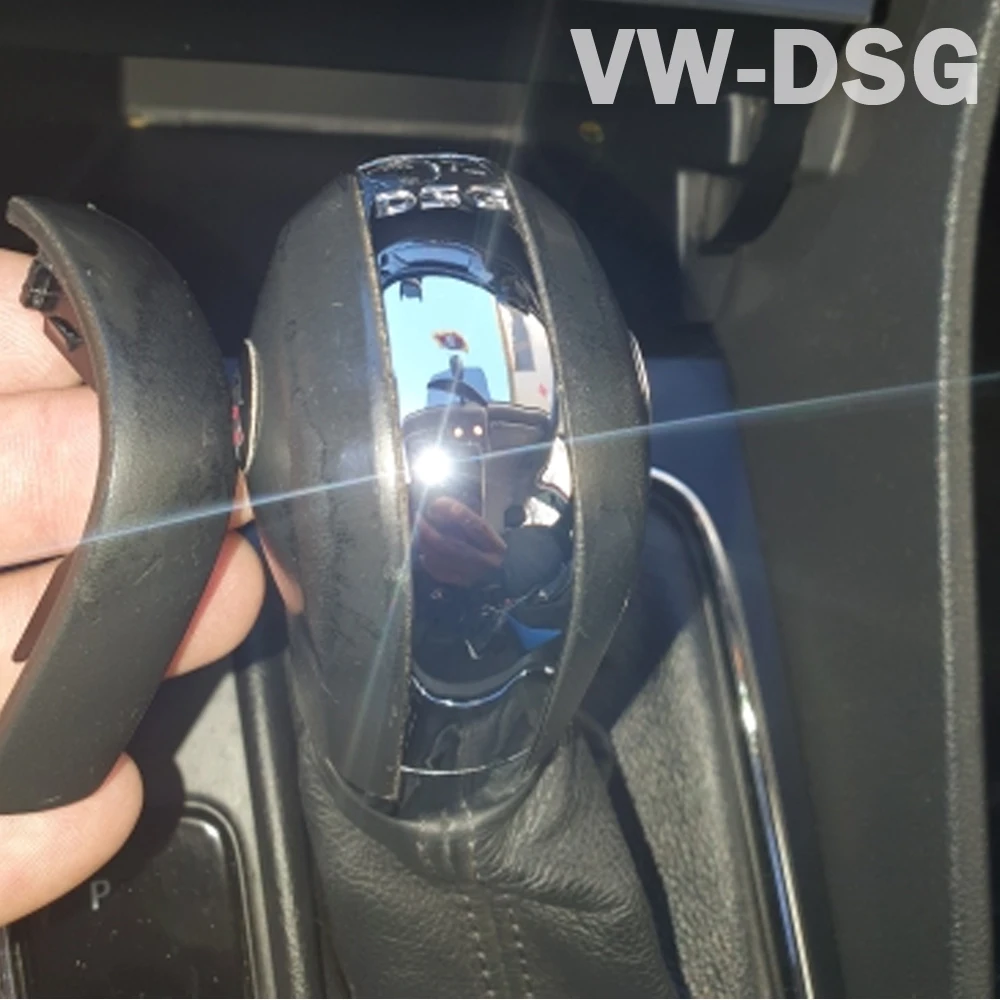

DSG Logo Chrome/Matt Silver For Volkswagen VW CC Seat Leon Golf MK6 Gear Shift Knob Head Cover Slice DSG Sign Trim strip