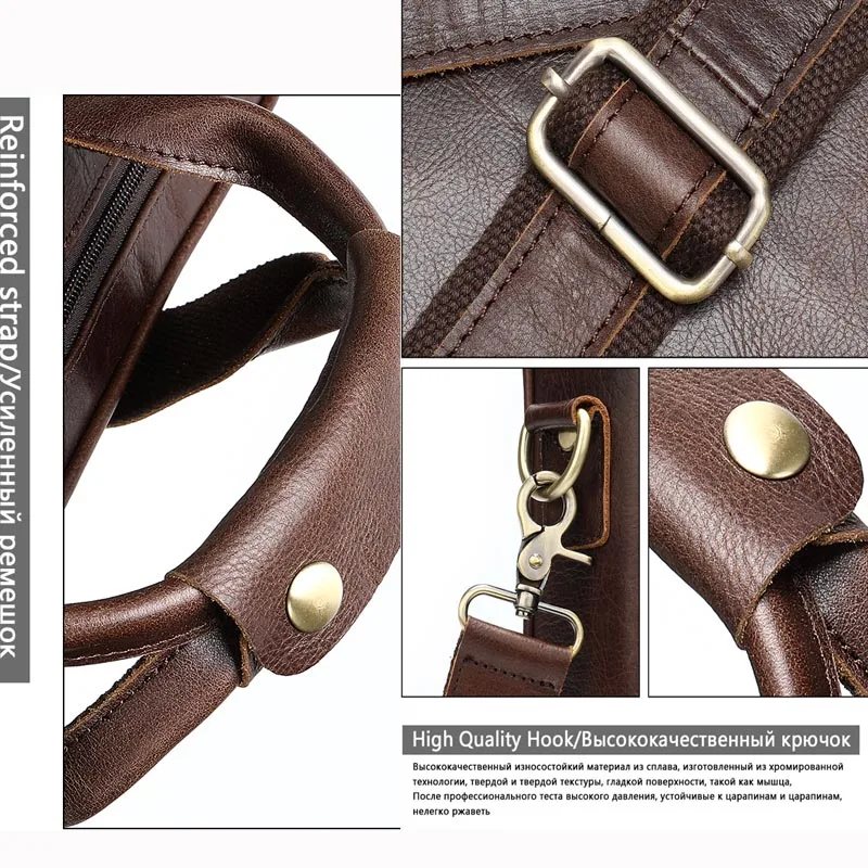 

WESTAL business men's briefcase men's bag genuine leather 15'' laptop bag leather briefcases for document office bags for men