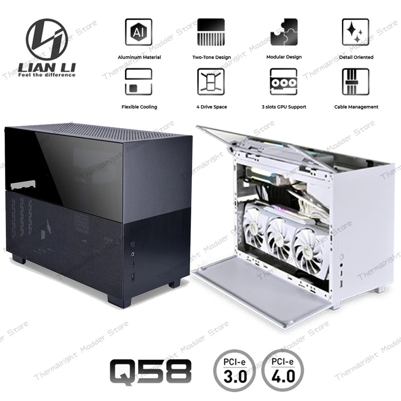 LIAN LI Q58 PC чехол для компьютера с водяным охлаждением шасси MINI ITX игровой ПК
