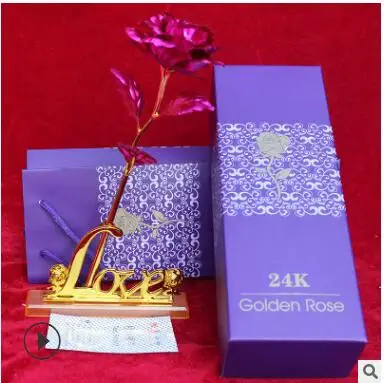 24k позолоченный бумажный букет из фольги, розы, искусственные цветы на день рождения, День Святого Валентина, свадебные подарки для гостей - Цвет: E