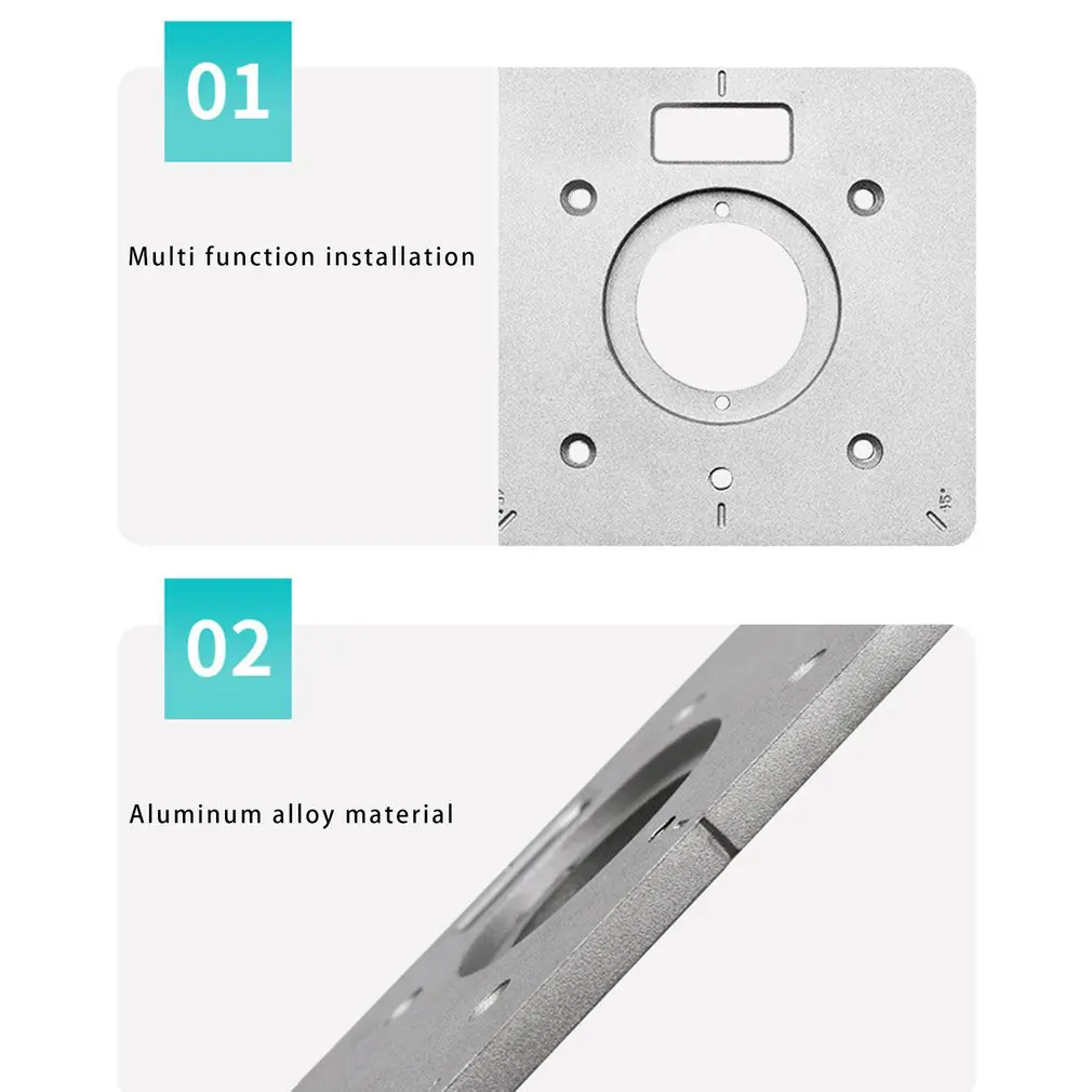 

Multifunctional Aluminium Router Table Insert Plate Woodworking Benches Wood Router Trimmer Models Engraving Machine