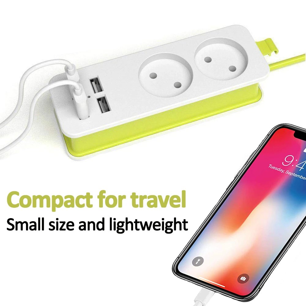 Дорожный удлинитель с европейской вилкой портативная розетка 4 USB портами для
