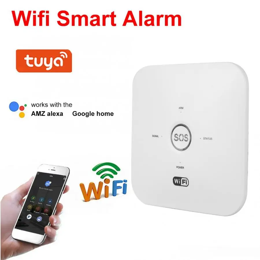 Tuya Smart WI FI GSM домашняя система охранной сигнализации PIR для Alexa Google Assistant 100 240 Valarm