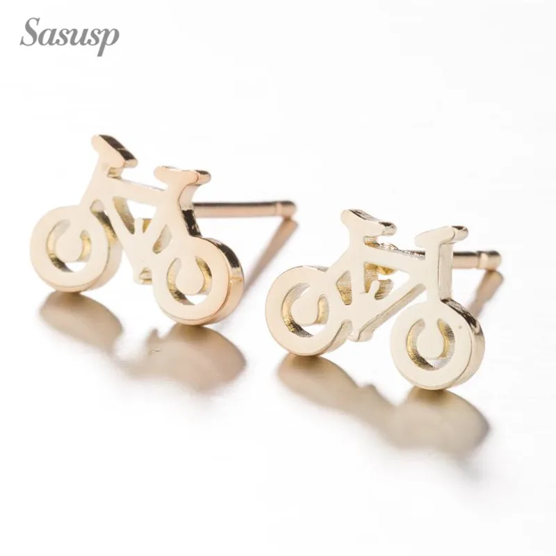 Sasusp панк маленькие черные велосипедные серьги для женщин мужчин уха ювелирные