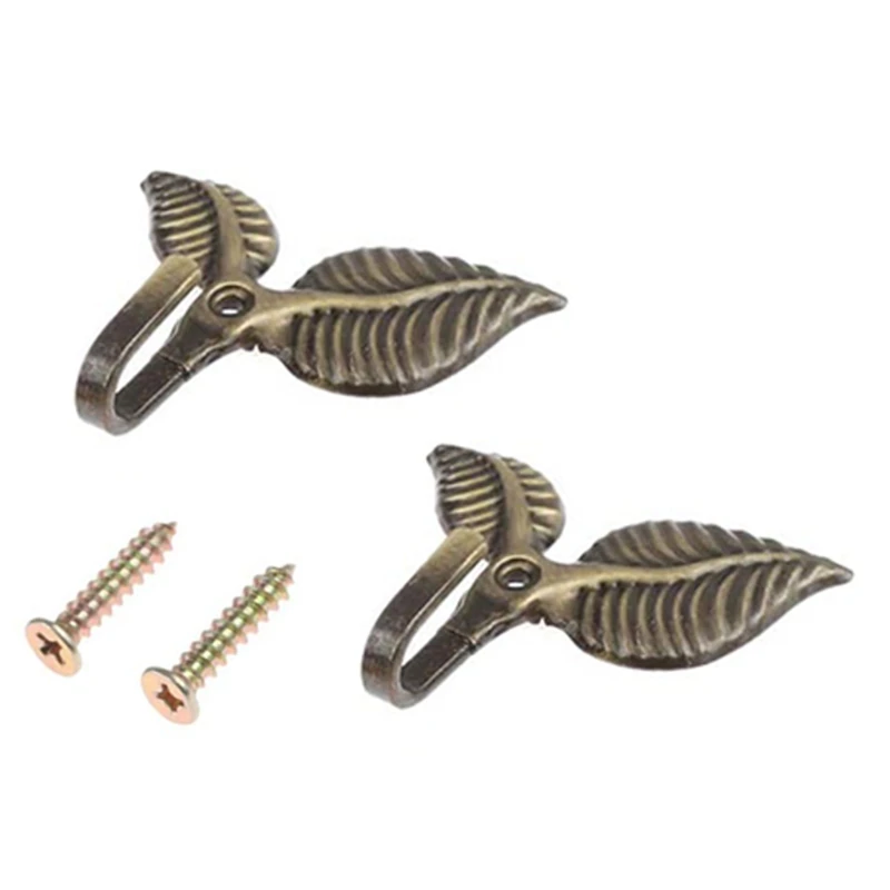 

2PCS Vintage Leaf Design Curtain Tieback Hold Back Hooks 35EC