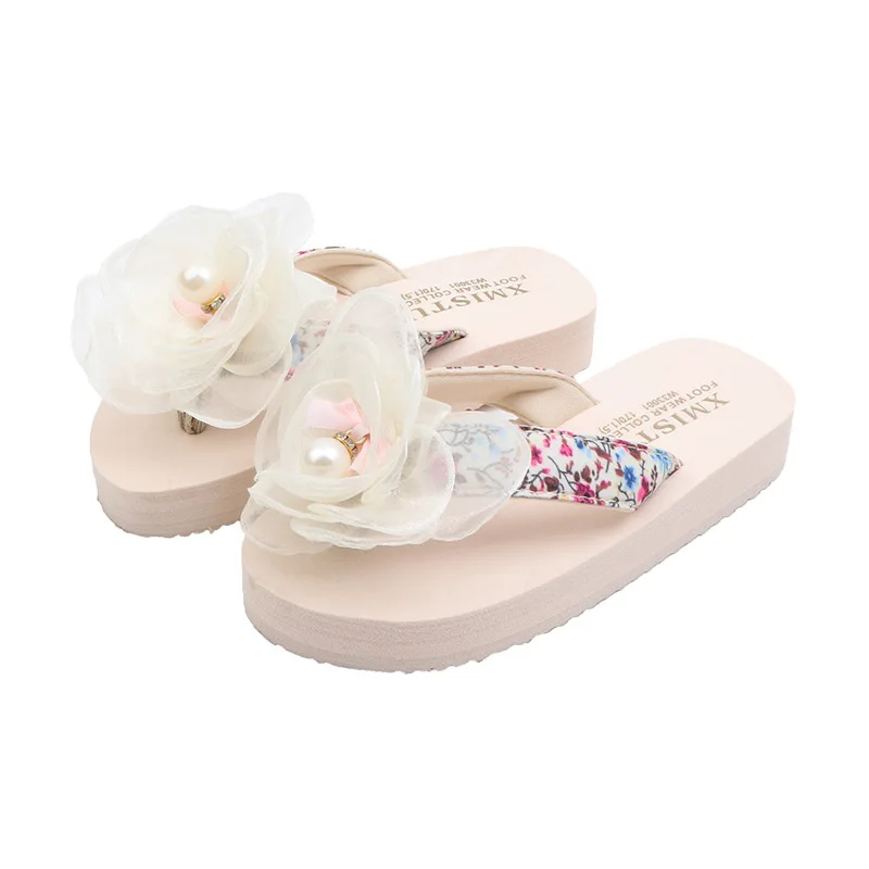 

2020 Summer New Non-slip Children's Flip-flops Girls Fashion Beach Shoes Pinch Sandals Female Flowers Slippers Women Wear