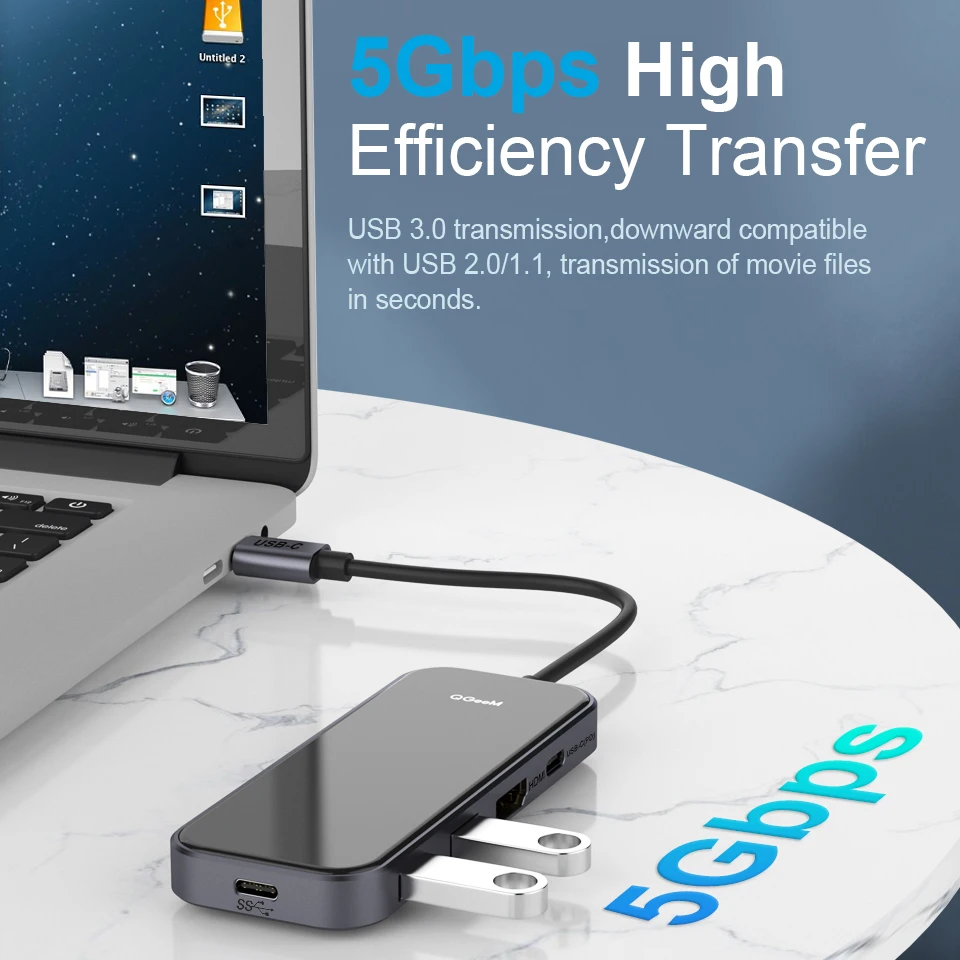 USB-хаб QGeeM для Macbook Pro разветвитель с разъемом USB 3 1 Type-C 0 HDMI PD адаптер iPad OTG зарядная