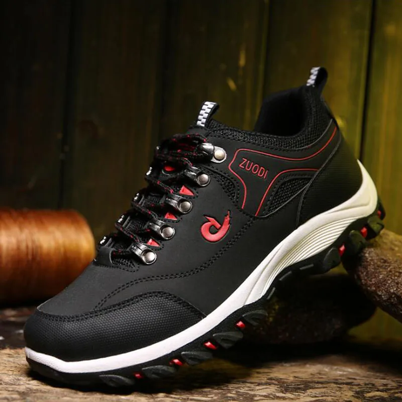 Spring and Autumn Man Sports Shoes Casual Wearable Hiking Sneakers Male Non-slip Running Quality Leather Large size 38-47 | Обувь
