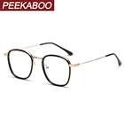 Peekaboo, корейский стиль, оптическая стеклянная оправа для женщин, TR90, прозрачные линзы, женские золотые металлические очки для мужчин, Ретро стиль, высокое качество, черный