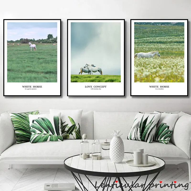 

HD Animal Poster Oil Painting, Nordic Wall Art, Sofa Background Decor, Nordic Style, Seascape Wall Art, Picture Horse Canvas